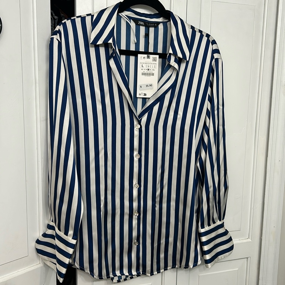 NWT Blue & White Stripe Zara
